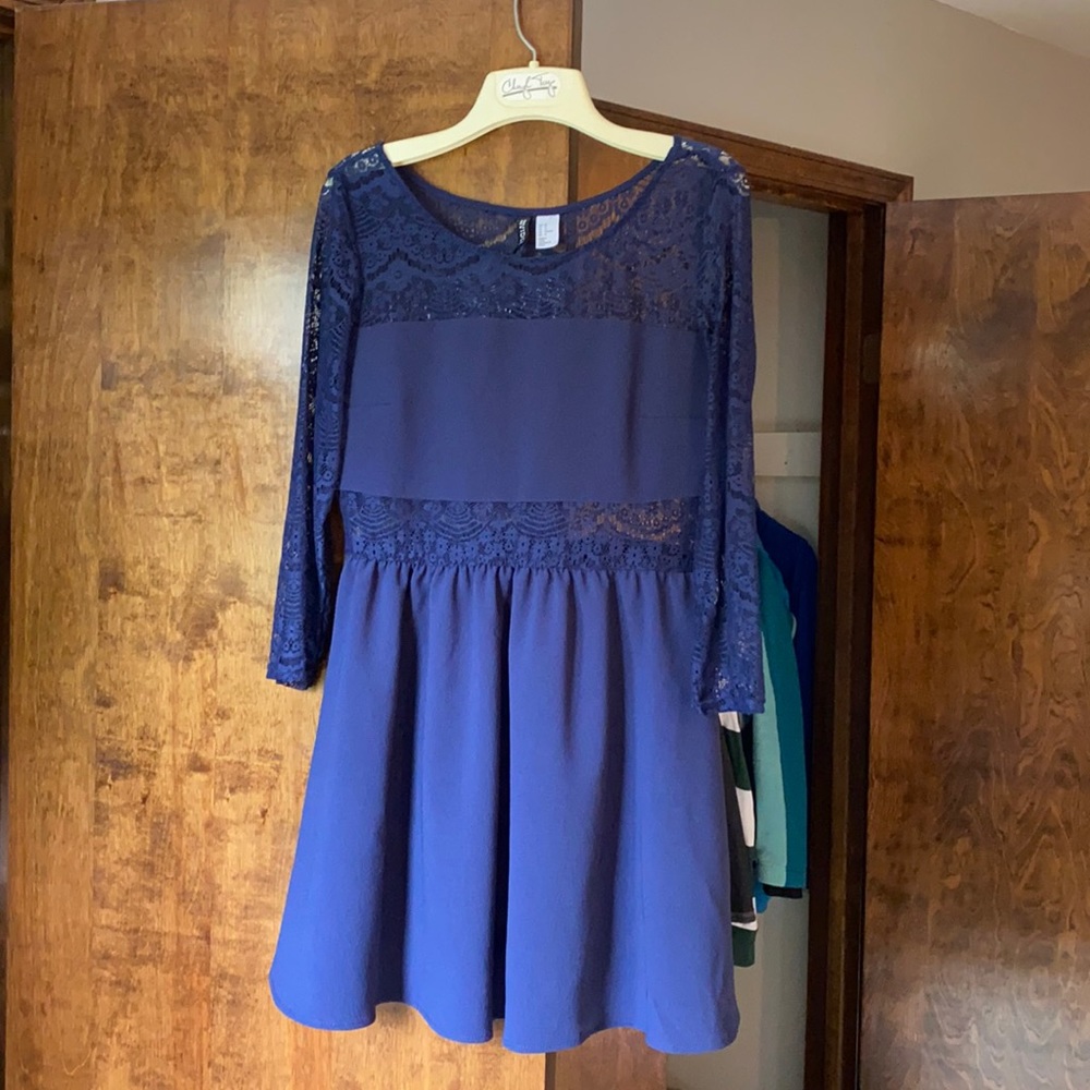 Blue Lace Mini Dress